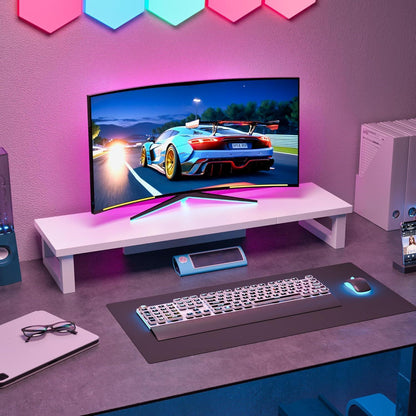 Monitorerhöhung für 2 Monitore, Weiß, 91x26cm
