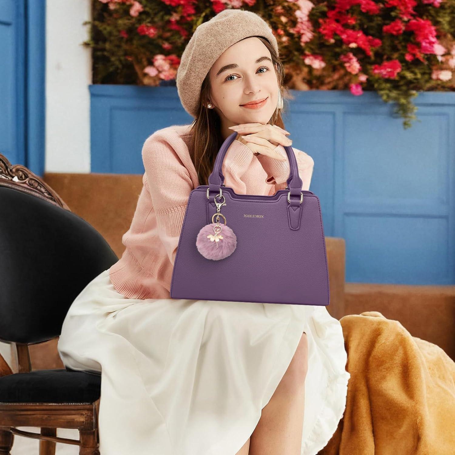 Damen Handtasche Mittelgroß Leder Henkeltasche Schwarz Elegante Tote