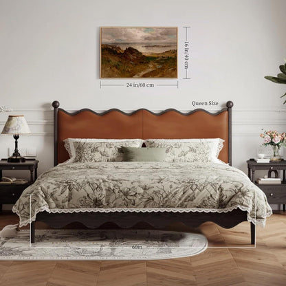 Vintage Meereslandschaft Leinwandbild mit Holzrahmen 40x60 cm
