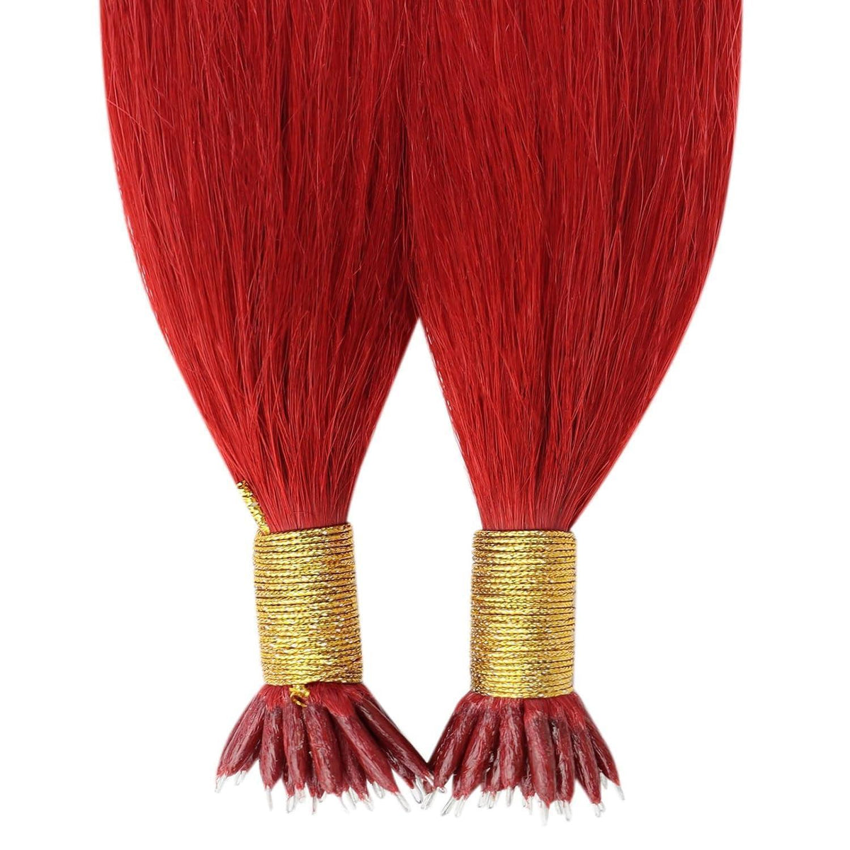 Rot 50cm Echthaar Nano Ring Extensions – Remy Haarverlängerung