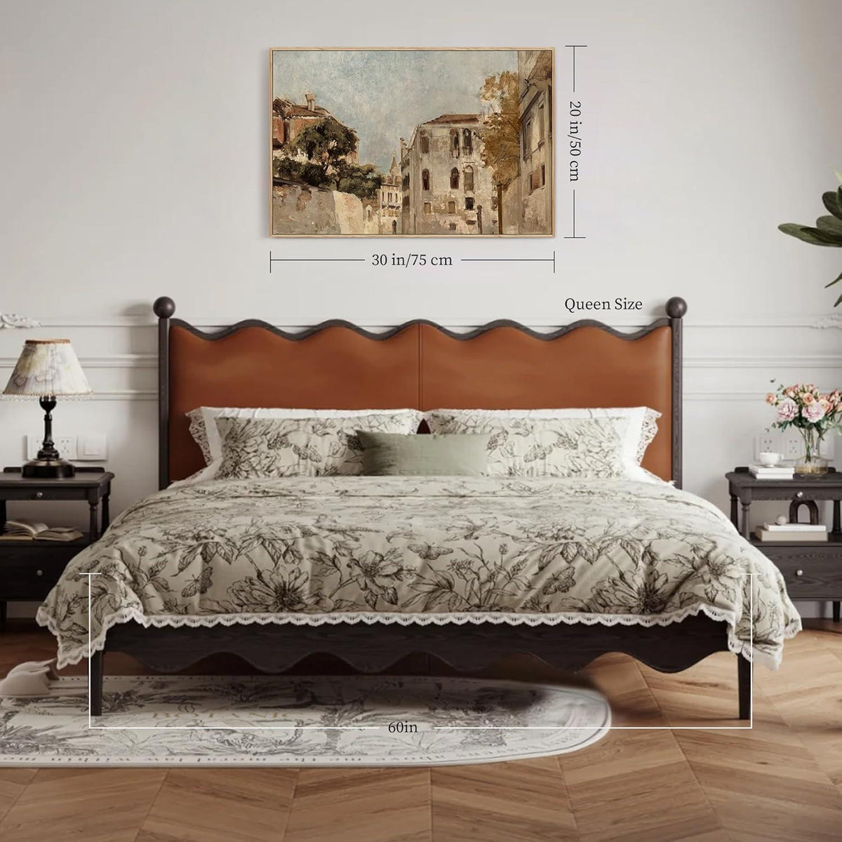 Vintage Venedig Leinwandbild mit Holzrahmen 50x75 cm