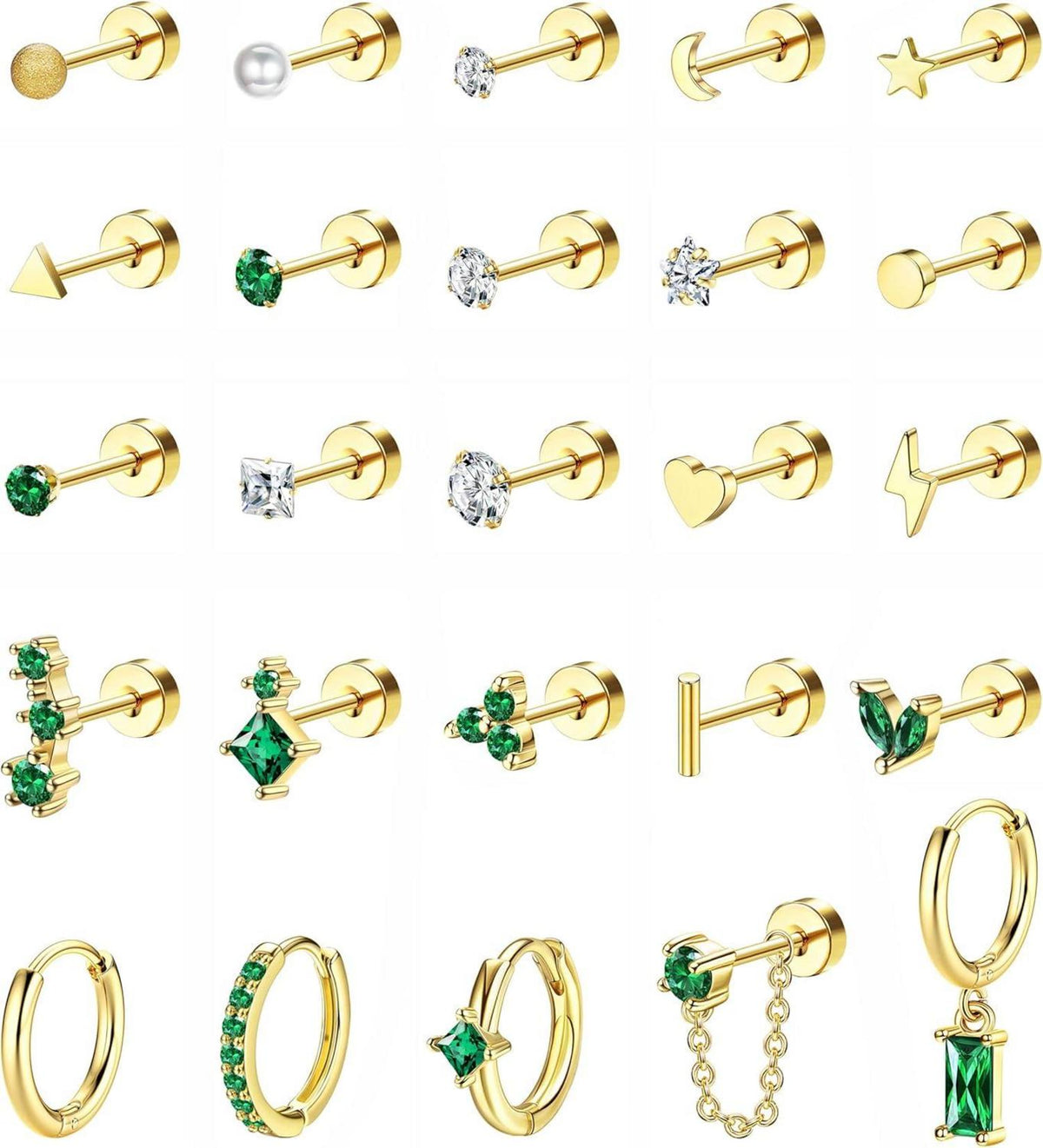 Hypoallergen Helix Piercing Ohrstecker Chirurgenstahl Ohrringe Set
