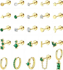Hypoallergen Helix Piercing Ohrstecker Chirurgenstahl Ohrringe Set