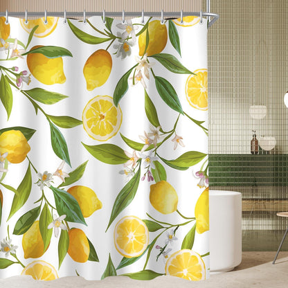 Duschvorhang Zitrone Blatt 100x200cm wasserabweisend antischimmel Badezimmer