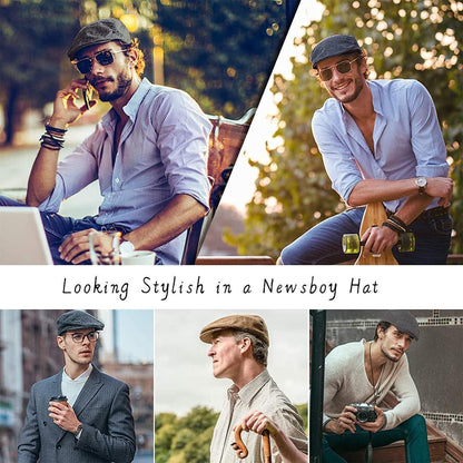 Schirmmütze Herren Gatsby Stil mit Ohrenschützer, verstellbar
