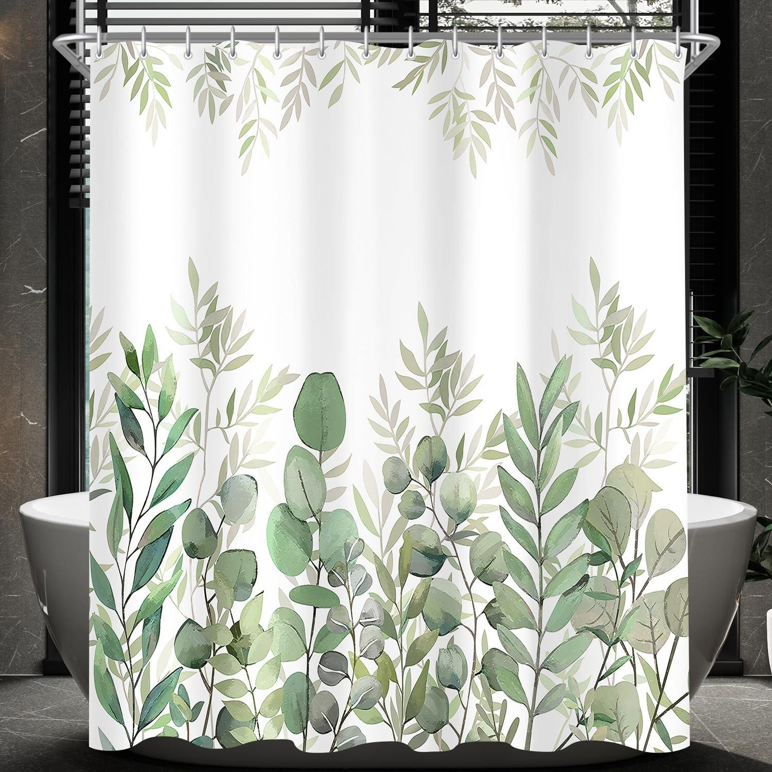 Duschvorhang Blätter 120x200cm Antischimmel Textil Wasserdicht