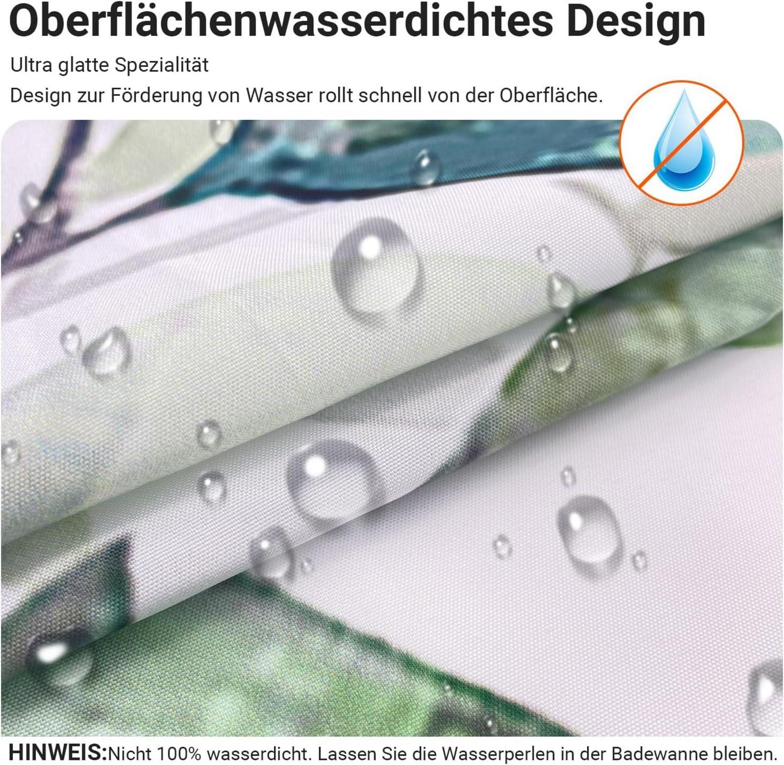 Duschvorhang 120x200cm Blätter Antischimmel Polyester