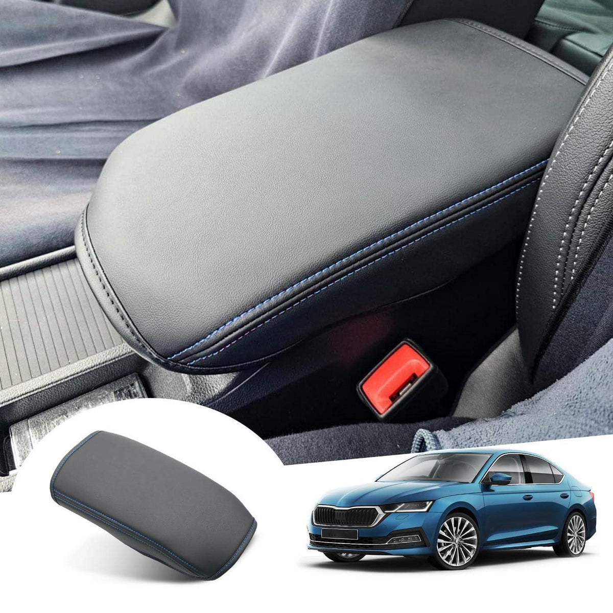 Armlehnenbezug für Skoda Octavia 4 IV MK4 RS Combi 2020-2025 (Blau)