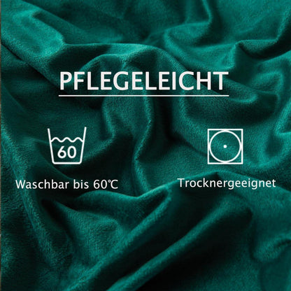 Seitenschläferkissenbezug 40x145 cm - Dunkelgrün Samt 2er Set