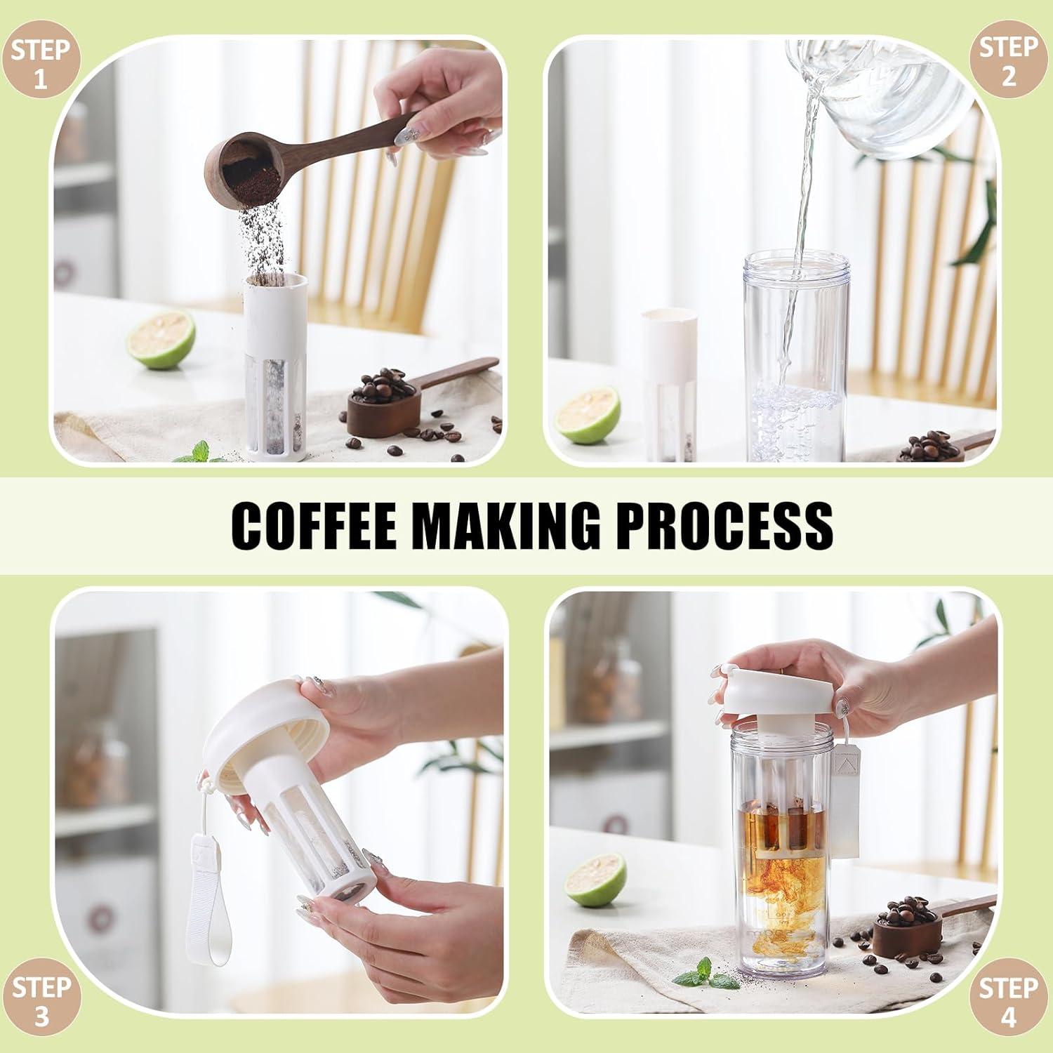 Protein Shaker Früchtebehälter Kaltgebrühter Kaffeetasse Sport Bottle Mixer Rosa