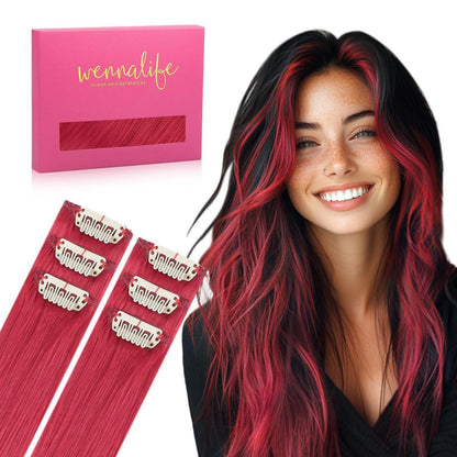 Rot Clip-in Haarverlängerung – Remy Echthaar 35cm/30g