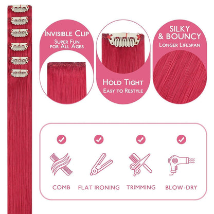 Rot Clip-in Haarverlängerung – Remy Echthaar 35cm/30g
