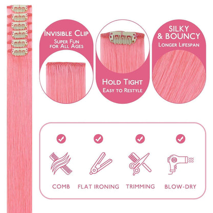 Pfirsich Rosa Clip-In Haarverlängerung Echthaar 35cm 30g