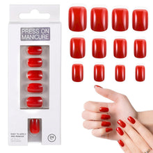 24 Stück Kurze Rote Selbstklebende Acryl Fingernägel