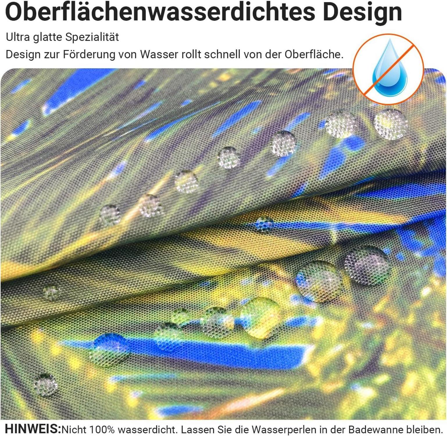 Duschvorhang 240x180cm Strandmuster, Beschwerter