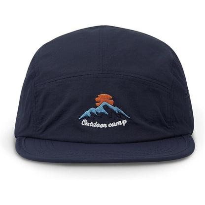 Schnelltrocknende 5-Panel Cap – Blaue Flat Brim Baseball Kappe