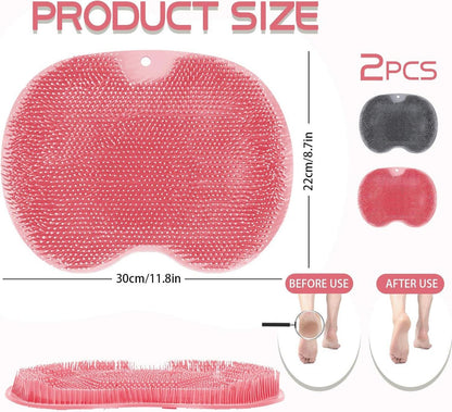 Silikon Fußmassage Matte Badematte 2er-Pack, Anti-Rutsch mit