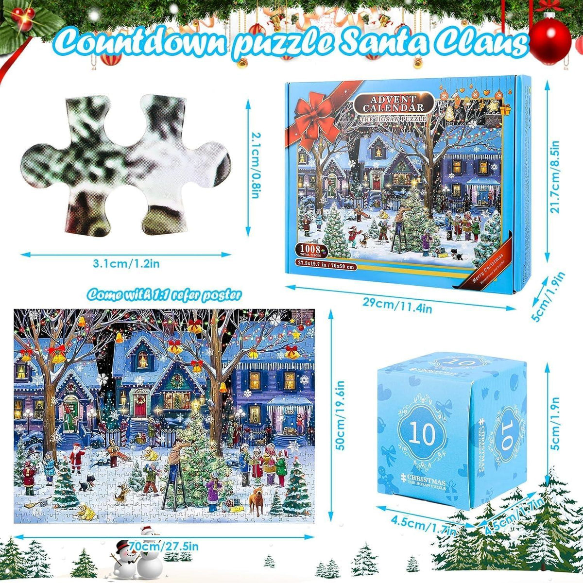 Adventskalender 2024 Weihnachten Jigsaw Puzzle 1008 Teile