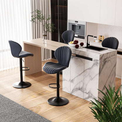 Verstellbarer Barhocker 4er Set mit Fußstütze & 360° Drehung