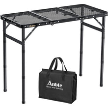 Aluminium Campingtisch klappbar mit 3 Höhen, 88x40cm, Schwarz