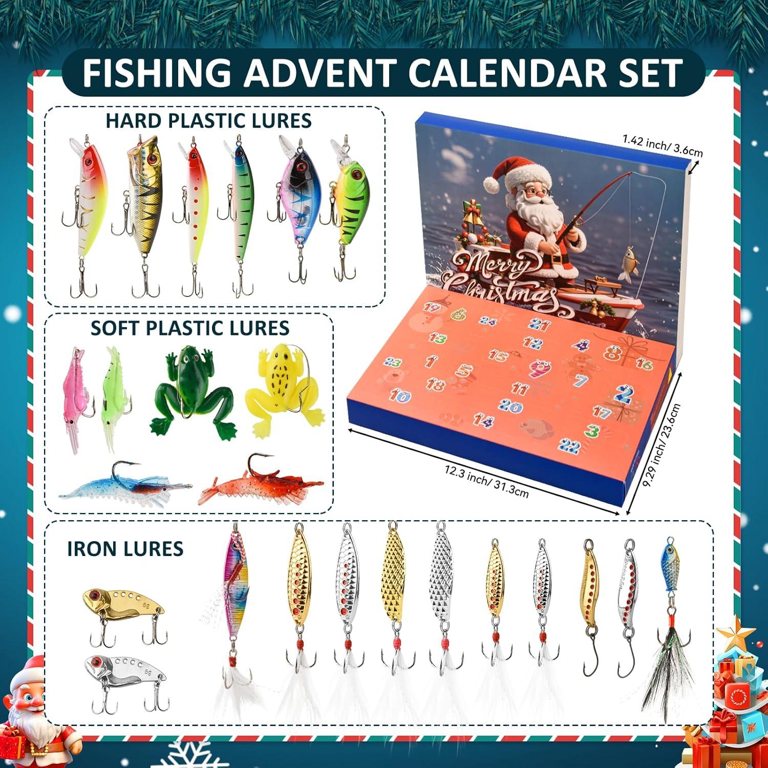 Angel Adventskalender 2024, 24 Angeln Köder Set