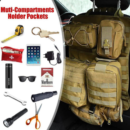 Taktischer Auto-Sitz Organizer mit MOLLE Taschen & Zubehör