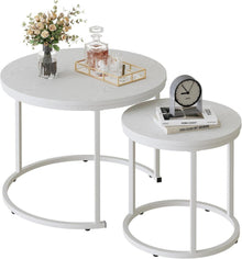 Runde Couchtische Set Holz Metallgestell