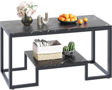 Couchtisch Holz 2 Ebenen Stauraum Moderner Stil 100 x 48 x 45 cm Black