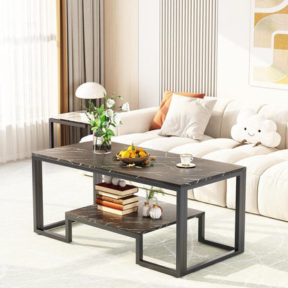 Couchtisch Holz Wohnzimmertisch Moderner Stil 100x48x45 cm