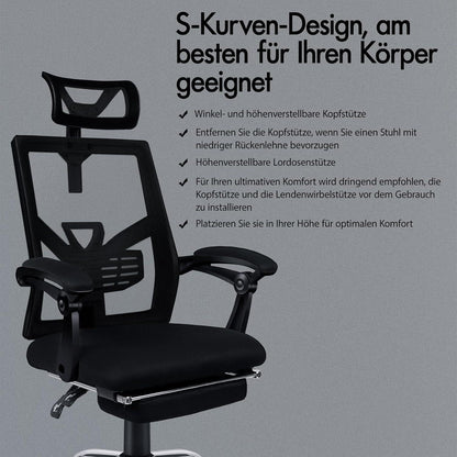 Ergonomischer Computerstuhl, verstellbar, max. 180