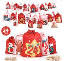 DIY Adventskalender Stoffbeutel Set 24 stoffsäckchen