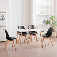 8 Esszimmerstühle Modern Schwarz mit Buchenbeinen