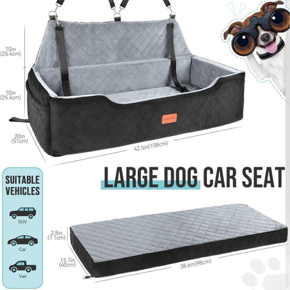 Hunde Autositz Groß/Mittel – Waschbar, Sicher & Komfortabel