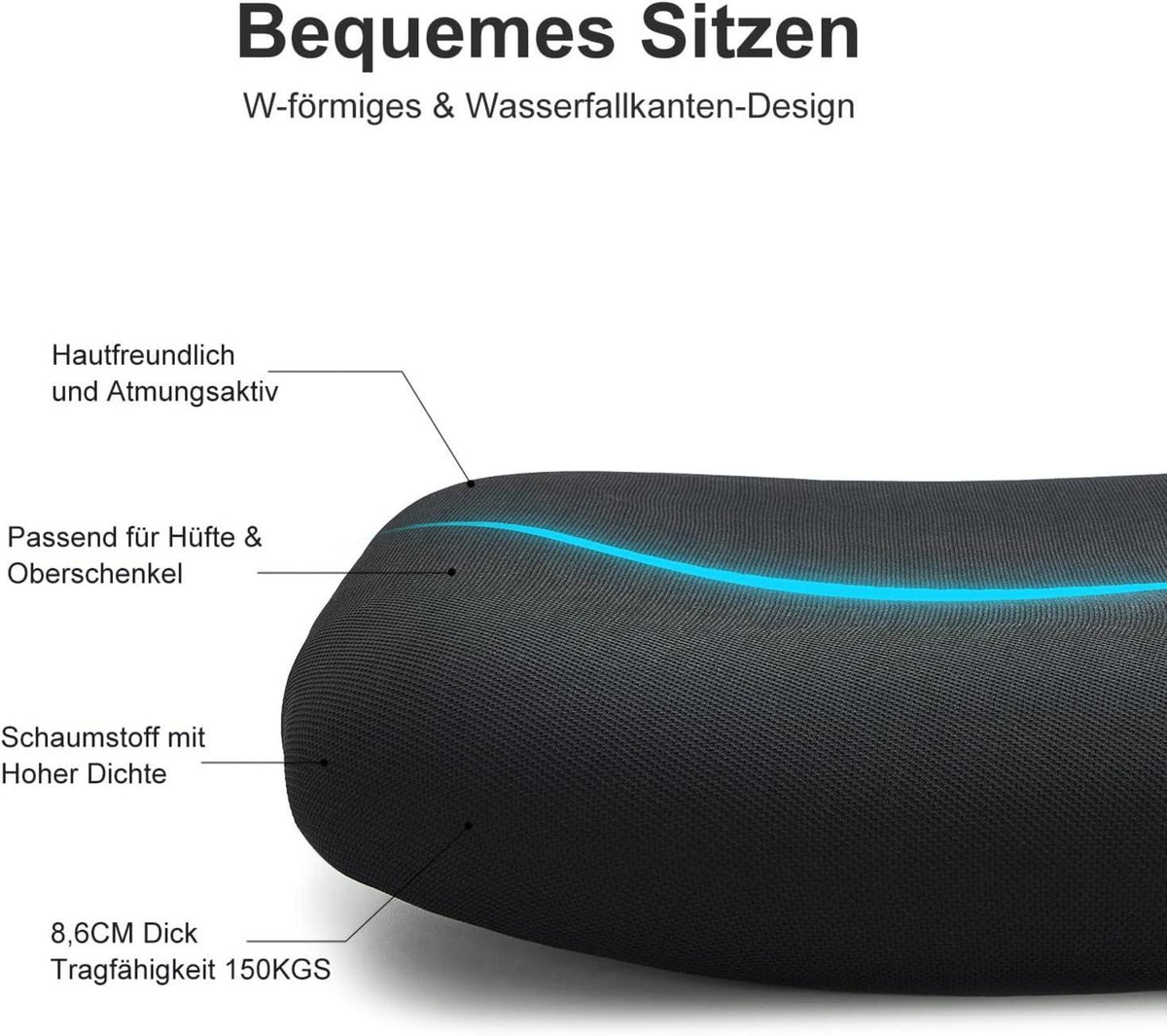Ticova Ergonomischer Bürostuhl Hoher Rücken 3D Armlehne Kopfstütze