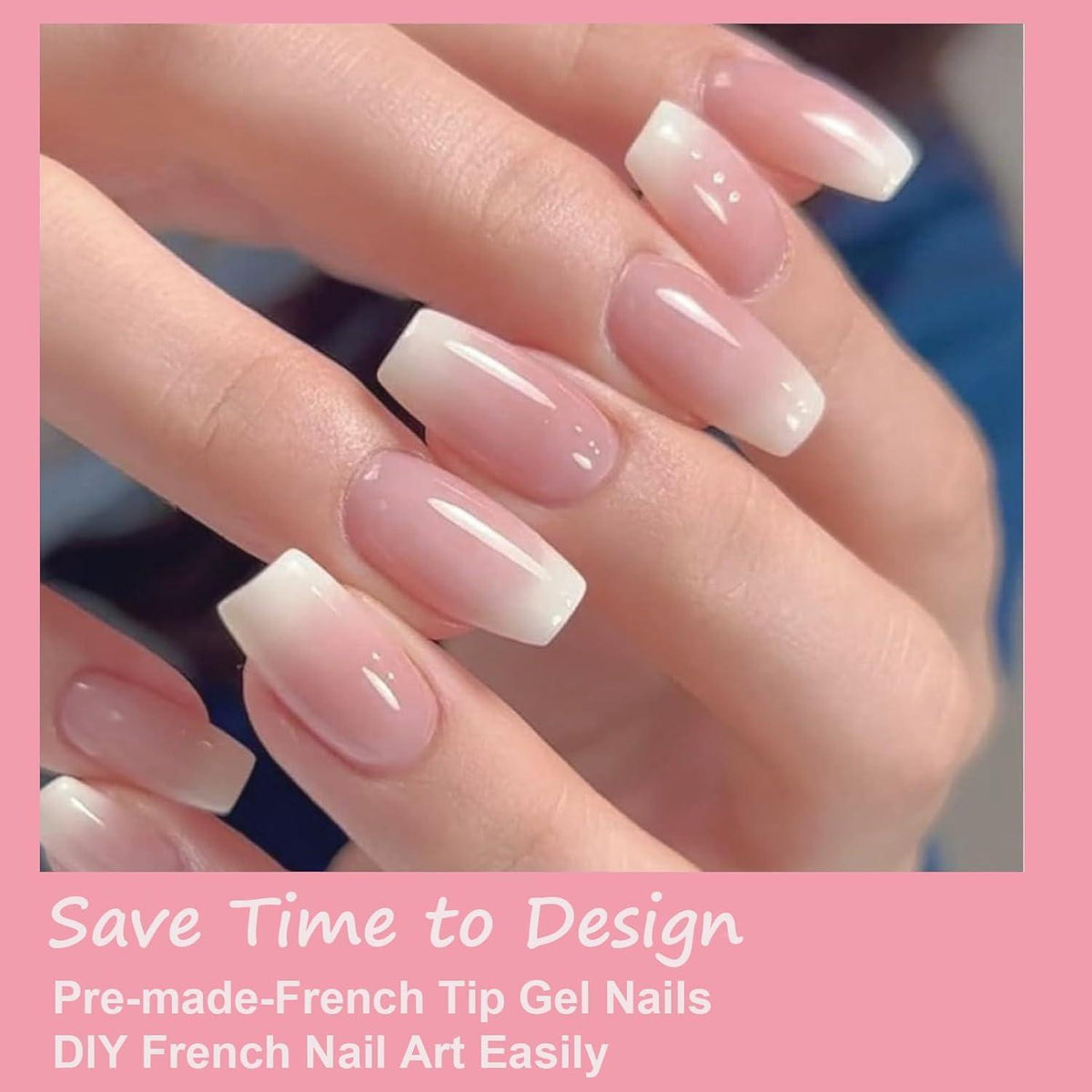 240er Set Französische Falsche Nägel – Aufkleben & Nageldesign