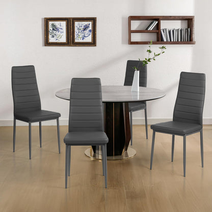 Esszimmerstühle Set 8 Grau –, Robust & Ergonomisch in Lederoptik