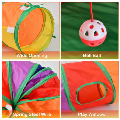3in1 Katzentunnel Outdoor: Tunnel, Zelt & Spielzeug für Katzen
