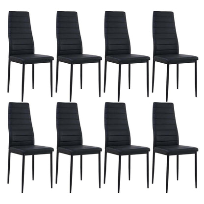Esszimmerstühle 8er Set Schwarz –, Robust & Ergonomisch in Lederoptik