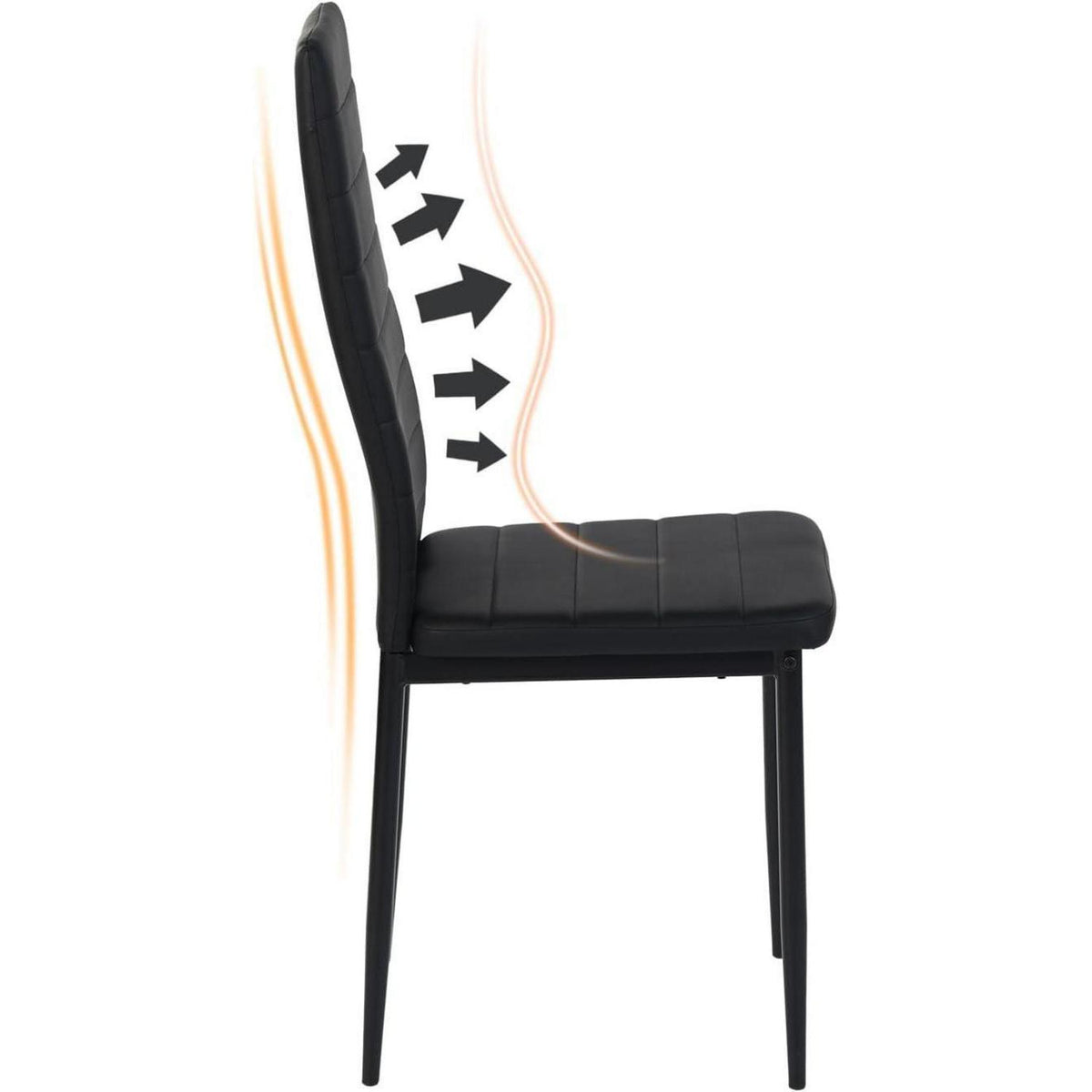 Esszimmerstühle 8er Set Schwarz –, Robust & Ergonomisch in Lederoptik