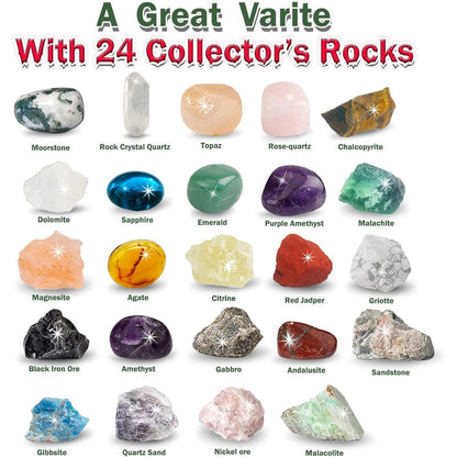 Kristalle Adventskalender 2024 Kinder Geologie Geschenk 24