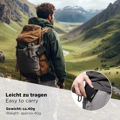 Kleine Picknickdecke ultraleicht, tragbar, für 1 Person (Schwarz)