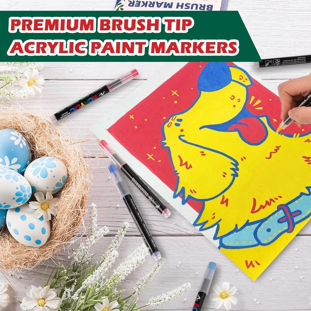 Acrylstifte wasserfest 48 Farben für Steine, Ostereier & mehr