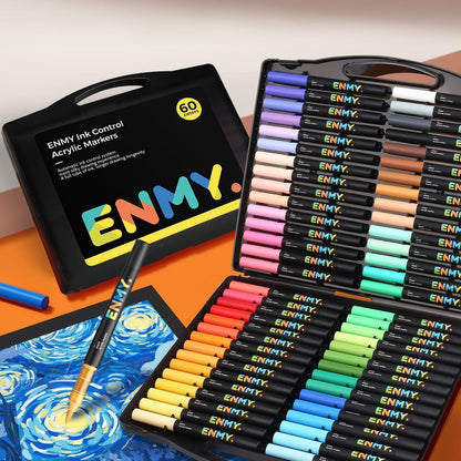 Flüssige Acrylmarker Set 60 Stück – Vielseitige Textil- und Bastelstifte