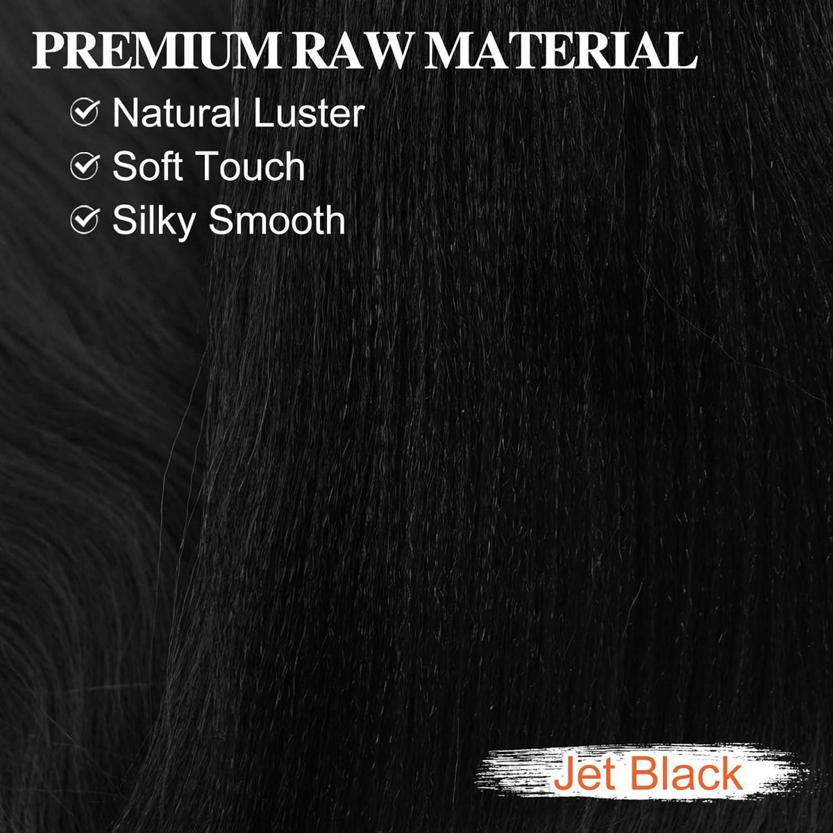 66cm Pre-Stretched Braiding Haar 8er Pack - Jet Schwarz für Zöpfe