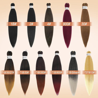 66cm Pre-Stretched Braiding Haar 8er Pack - Jet Schwarz für Zöpfe