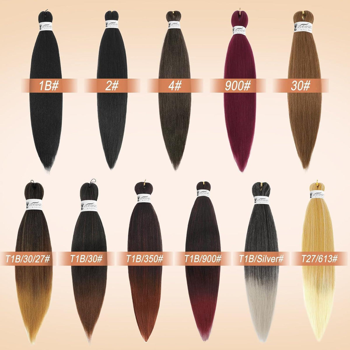 66cm Pre Stretched Braiding Haare - 8er Pack Braun