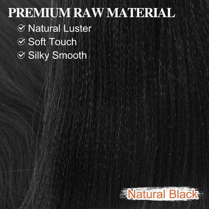 Pre-Stretched Flechthaar 66cm – 8er Pack Schwarz für Braids