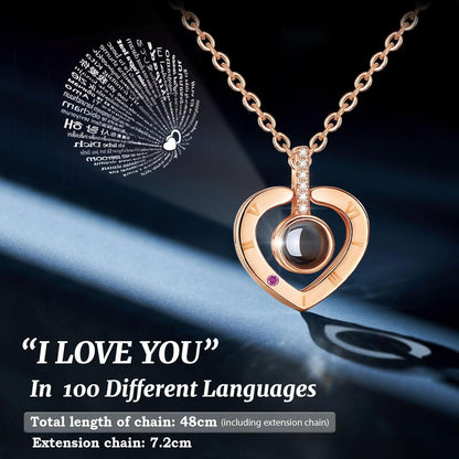 Ewige Rose Geschenkbox mit Kette – 100 Sprachen "I LOVE YOU"