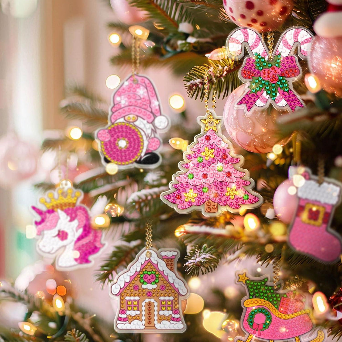 Diamond Painting Weihnachtskalender 2024 DIY Anhänger Schlüsselanhänger