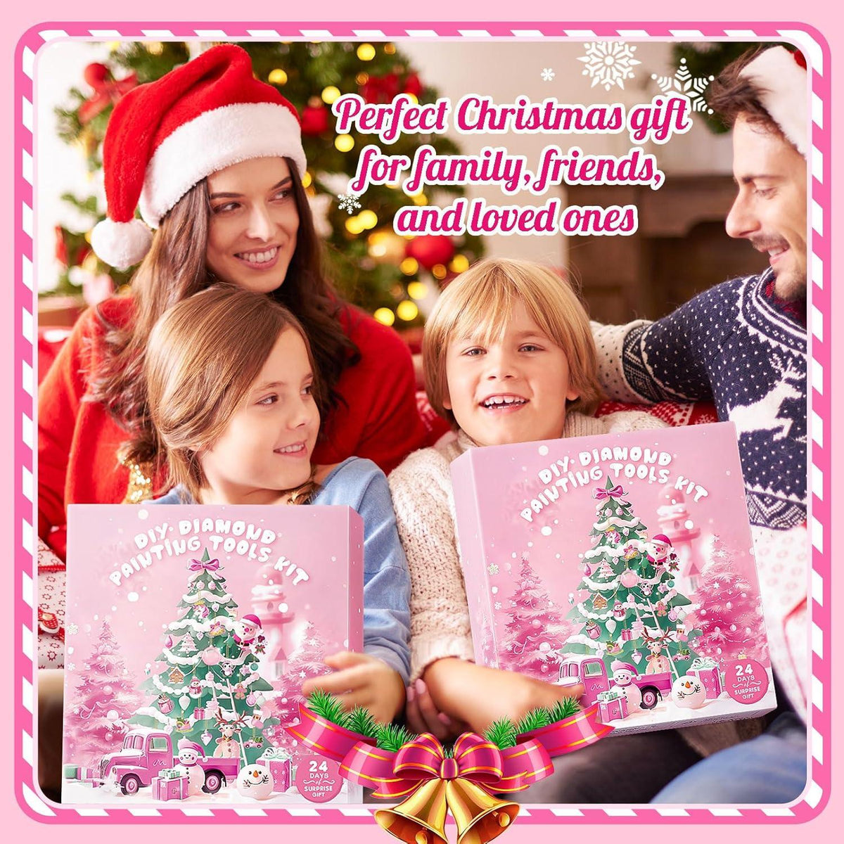 Diamond Painting Weihnachtskalender 2024 DIY Anhänger Schlüsselanhänger